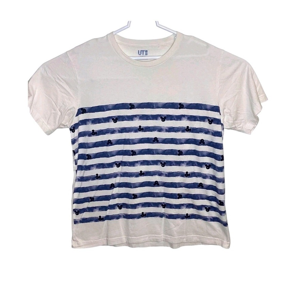Uniqlo UT Disney Mickey Mouse Striped Graphic T-Shirt Mens Large Disneycore
